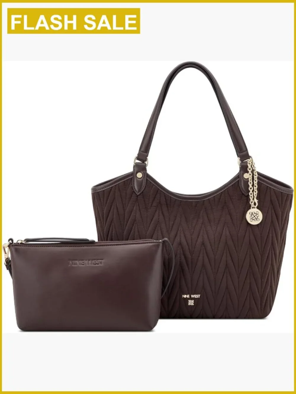 2-in-1 Convertible Tote Satchel Faux Leather Medium